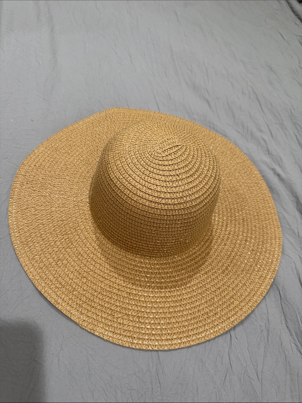 NEW Wide-Brim Straw Sun Hat in Tan
